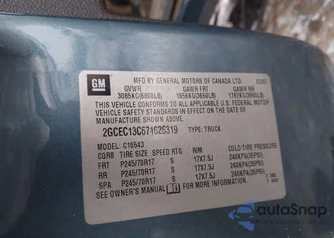 2007 Chevrolet Silverado 1500 Lt1 z USA, uszkodzony, nr VIN 2GCEC13C671626319